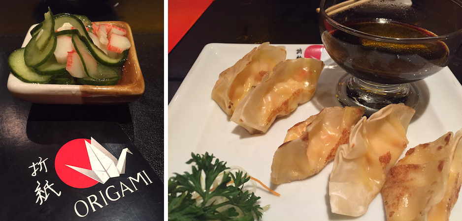 origami sunomono e guioza