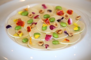carpaccio de pupunha
