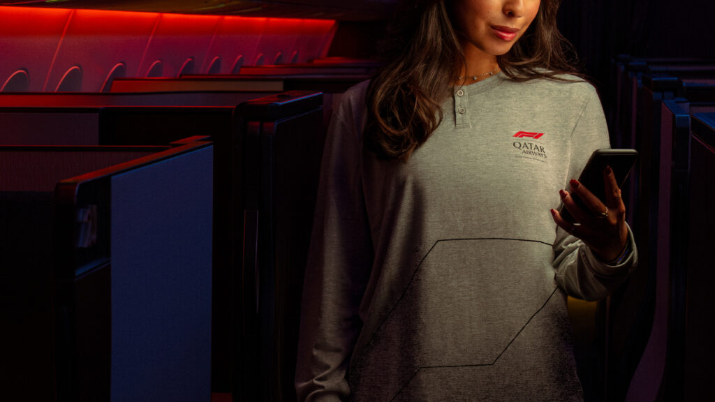 Pijama da F1 na Qatar Airways